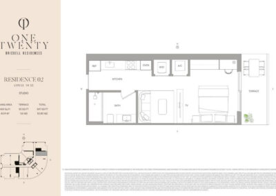One Twenty Brickell Residences Floor Plan, Residences 02