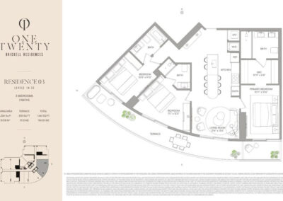 One Twenty Brickell Residences Floor Plan, Residences 03