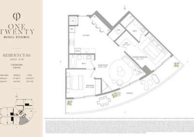 One Twenty Brickell Residences Floor Plan, Residences 04