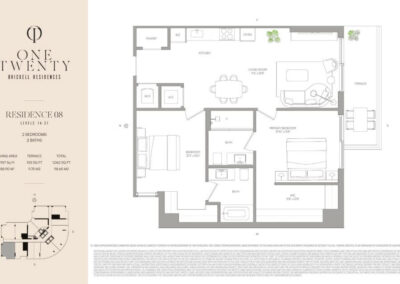 One Twenty Brickell Residences Floor Plan, Residences 08