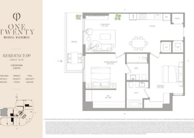 One Twenty Brickell Residences Floor Plan, Residences 09