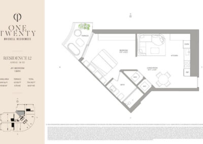 One Twenty Brickell Residences Floor Plan, Residences 12