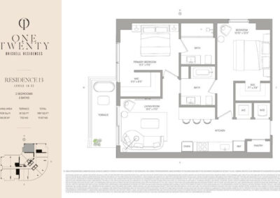 One Twenty Brickell Residences Floor Plan, Residences 13